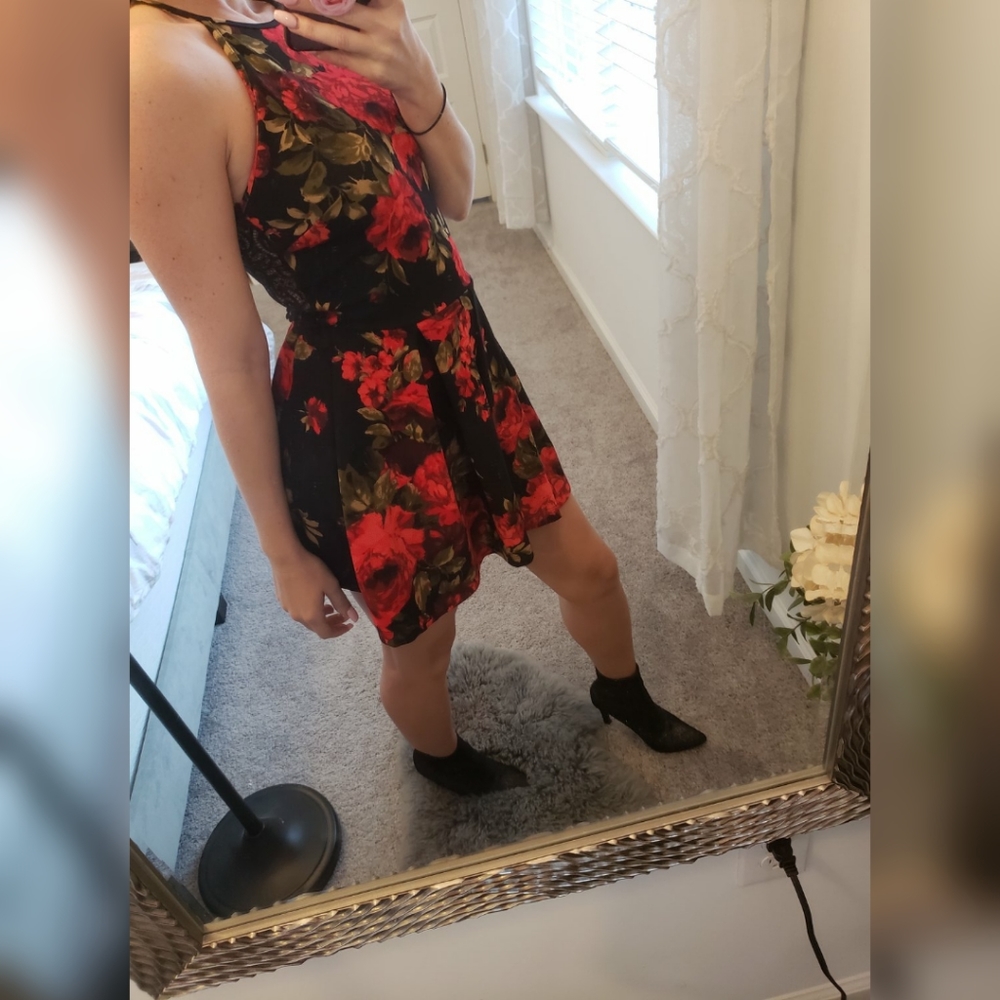 Flower skater romper